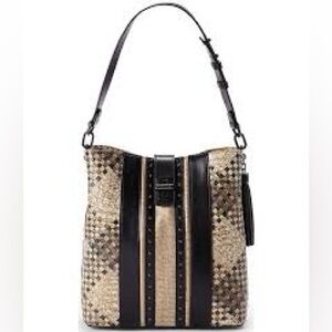 BRAHMIN | Celina Taupe Fields Bucket Bag NWT